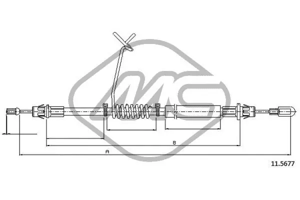 Handler.Part Cable, parking brake Metalcaucho 81866 1