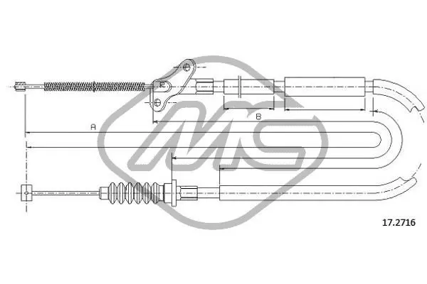 Handler.Part Cable, parking brake Metalcaucho 82017 1