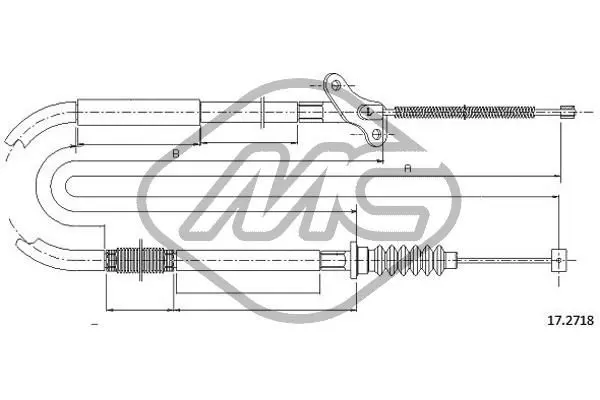 Handler.Part Cable, parking brake Metalcaucho 82018 1