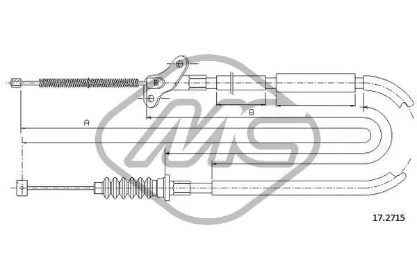 Handler.Part Cable, parking brake Metalcaucho 82019 1