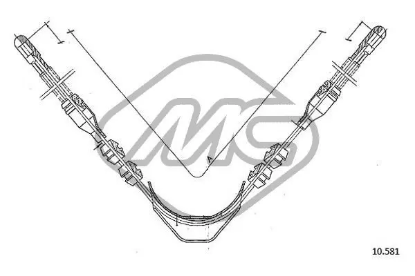 Handler.Part Cable, parking brake Metalcaucho 82452 1