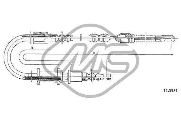 Handler.Part Cable, parking brake Metalcaucho 82496 1