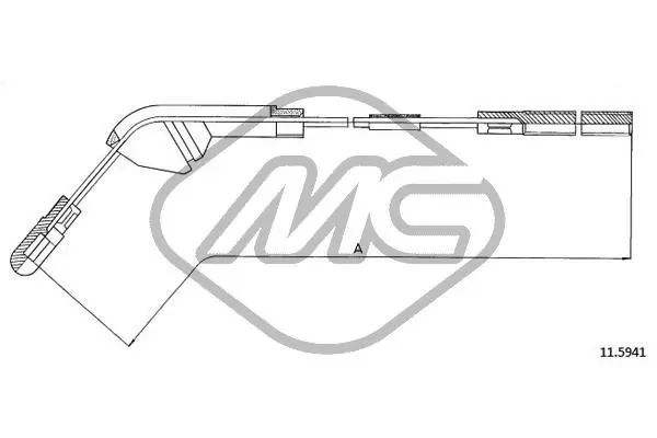 Handler.Part Cable, parking brake Metalcaucho 82501 1