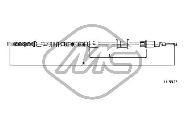 Handler.Part Cable, parking brake Metalcaucho 82517 1