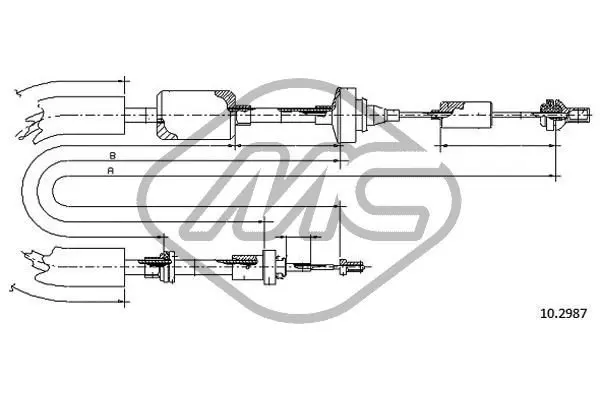 Handler.Part Clutch cable Metalcaucho 82929 1