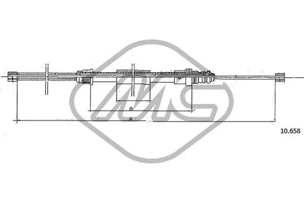 Handler.Part Cable, parking brake Metalcaucho 82999 1