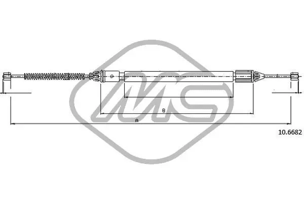 Handler.Part Cable, parking brake Metalcaucho 83071 1