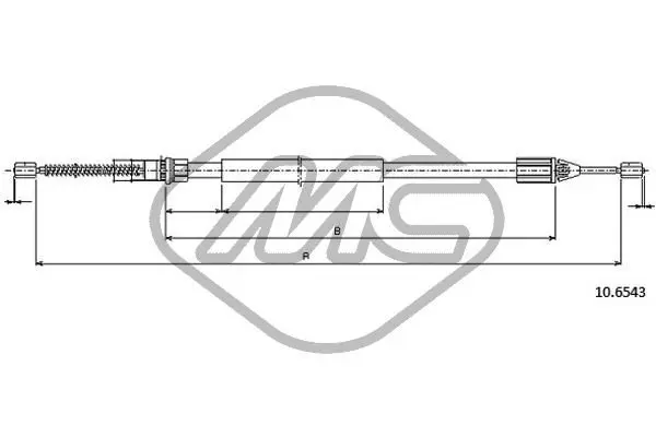 Handler.Part Cable, parking brake Metalcaucho 83074 1