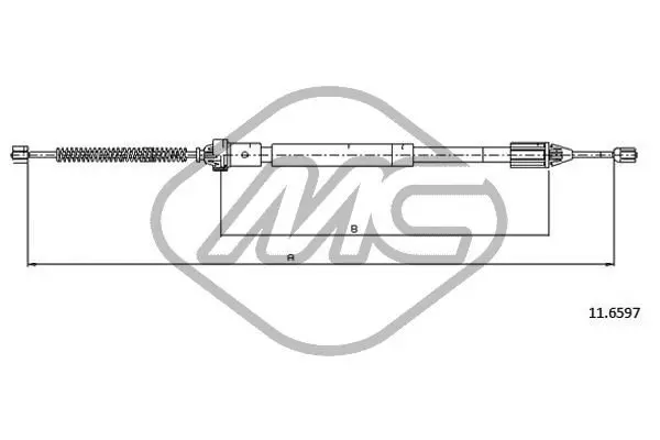 Handler.Part Cable, parking brake Metalcaucho 83081 1