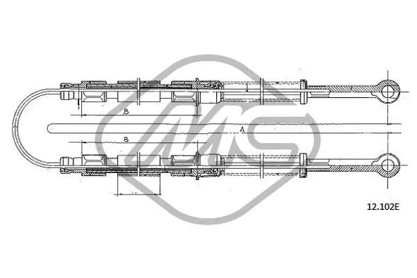 Handler.Part Cable, parking brake Metalcaucho 83243 1