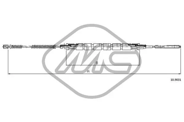 Handler.Part Cable, parking brake Metalcaucho 83283 1