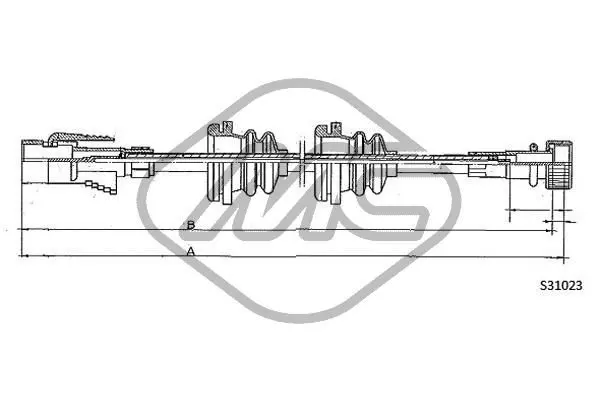 Handler.Part Tacho shaft Metalcaucho 83650 1