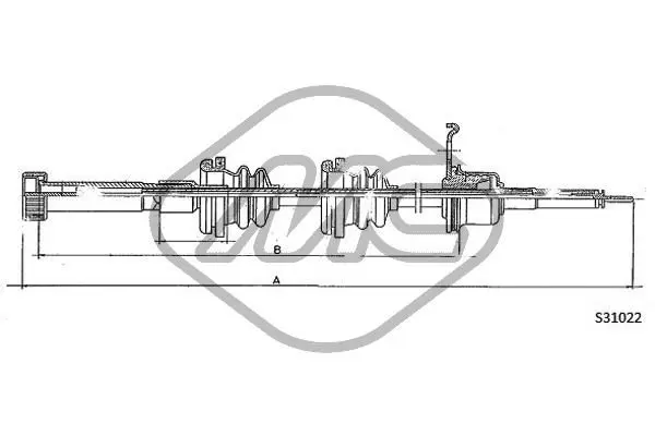 Handler.Part Tacho shaft Metalcaucho 83661 1