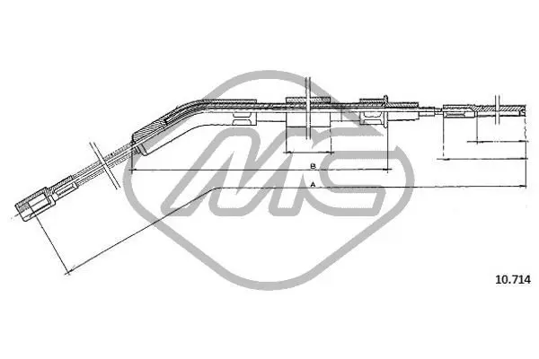 Handler.Part Cable, parking brake Metalcaucho 83689 1