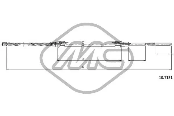 Handler.Part Cable, parking brake Metalcaucho 83723 1