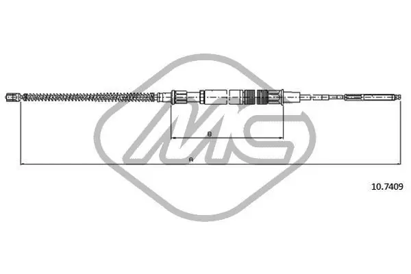 Handler.Part Cable, parking brake Metalcaucho 83741 1