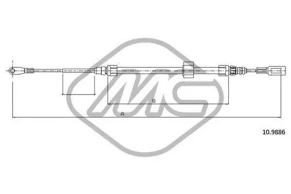 Handler.Part Cable, parking brake Metalcaucho 83751 1