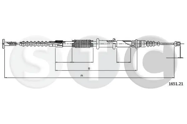 Handler.Part Cable, parking brake STC T480482 1