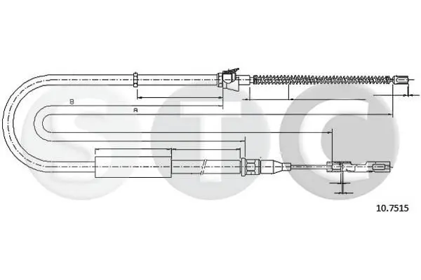 Handler.Part Cable, parking brake STC T480583 1