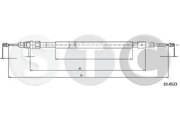 Handler.Part Cable, parking brake STC T480840 1