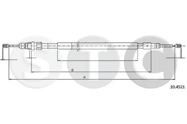 Handler.Part Cable, parking brake STC T480842 1