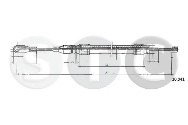 Handler.Part Cable, parking brake STC T480924 1