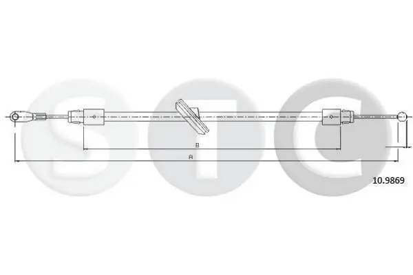 Handler.Part Cable, parking brake STC T481030 1