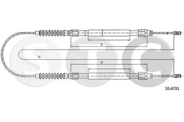 Handler.Part Cable, parking brake STC T481365 1