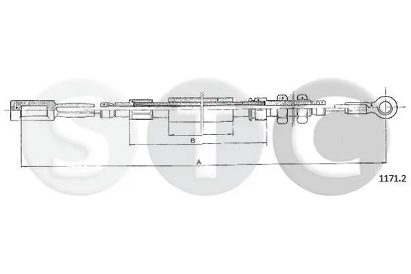 Handler.Part Cable, parking brake STC T481410 1