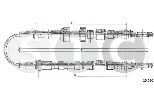 Handler.Part Cable, parking brake STC T481761 1