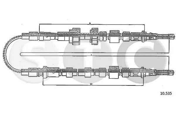 Handler.Part Cable, parking brake STC T481764 1