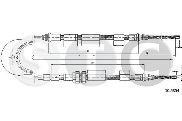 Handler.Part Cable, parking brake STC T481794 1