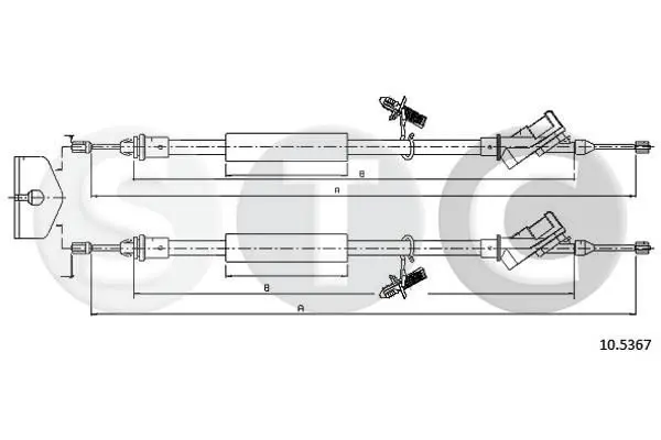 Handler.Part Cable, parking brake STC T481828 1