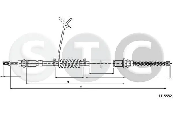 Handler.Part Cable, parking brake STC T481855 1