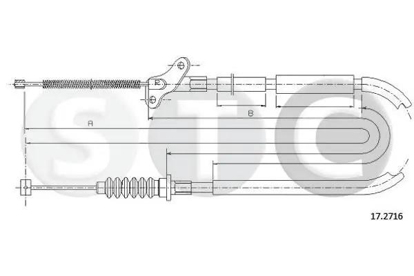 Handler.Part Cable, parking brake STC T482017 1