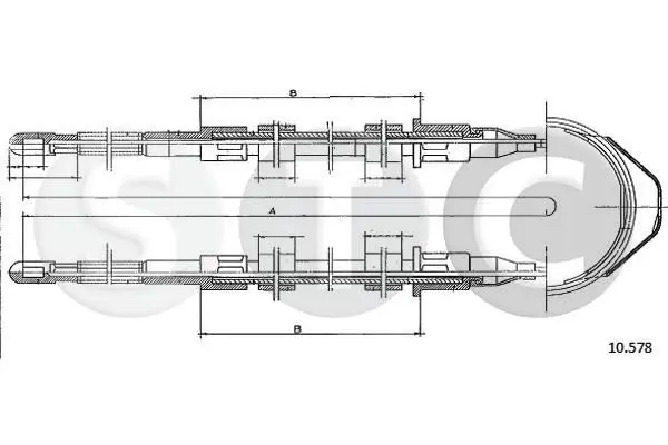 Handler.Part Cable, parking brake STC T482475 1