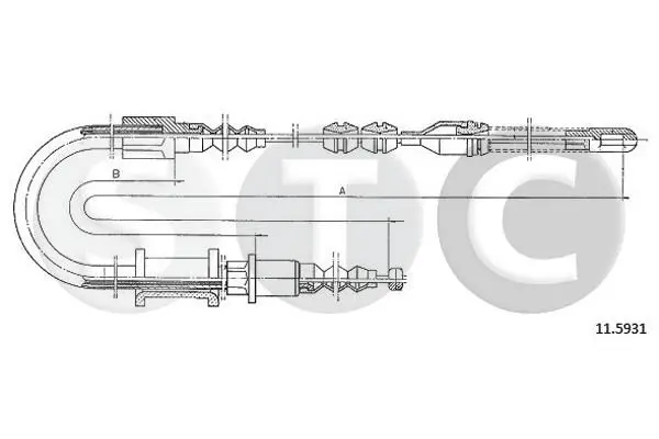 Handler.Part Cable, parking brake STC T482496 1