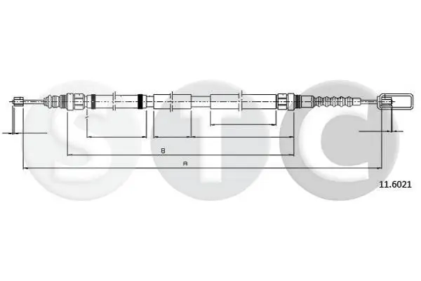 Handler.Part Cable, parking brake STC T482834 1