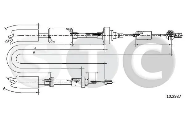 Handler.Part Clutch cable STC T482929 1