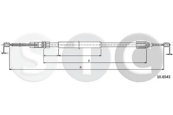 Handler.Part Cable, parking brake STC T483074 1