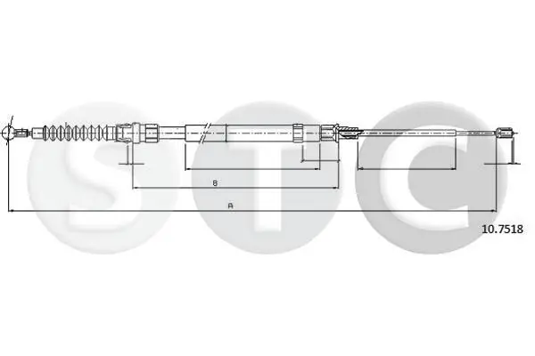 Handler.Part Cable, parking brake STC T483764 1