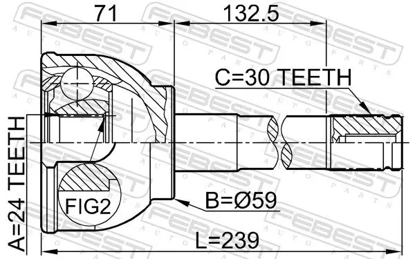 Handler.Part Joint, drive shaft FEBEST 0110015 2