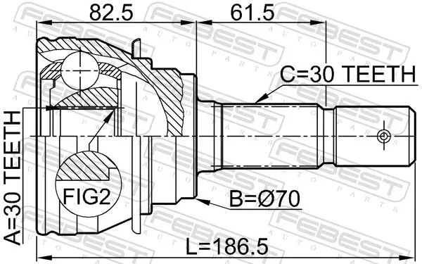 Handler.Part Joint, drive shaft FEBEST 0110067 2