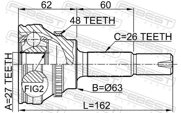 Handler.Part Joint, drive shaft FEBEST 0110072A48 2