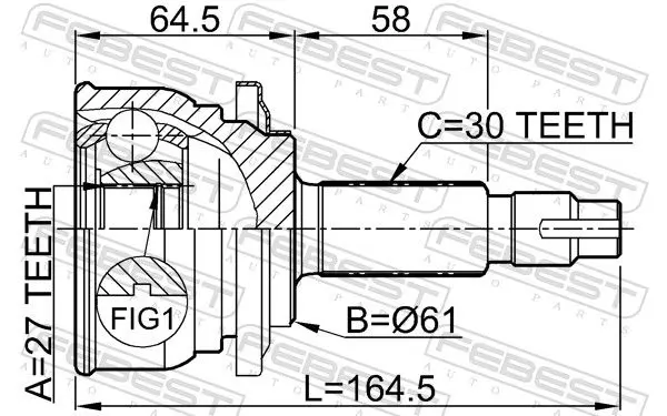 Handler.Part Joint, drive shaft FEBEST 0110083 2