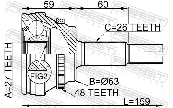 Handler.Part Joint, drive shaft FEBEST 0110ACV40A48 2