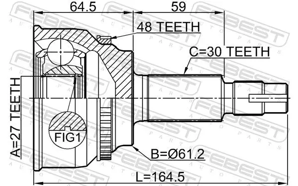 Handler.Part Joint, drive shaft FEBEST 0110AVV50A48 2