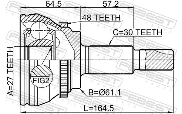 Handler.Part Joint kit, drive shaft FEBEST 0110GSU45A48 2