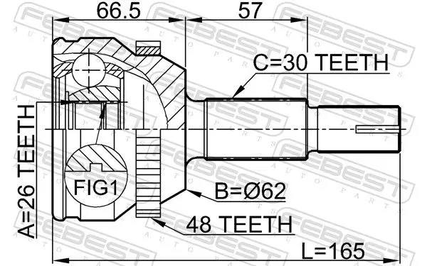 Handler.Part Joint, drive shaft FEBEST 0110MCV30A48 2