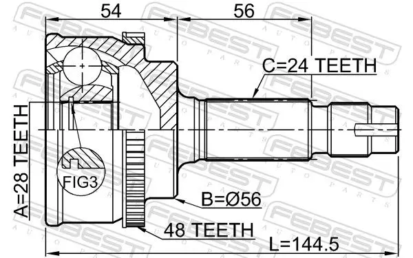 Handler.Part Joint, drive shaft FEBEST 0110NLP10A48 2